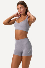 Super Sculpt Seamless Crossback Sports Bra in Grey Marl