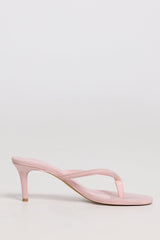 Heeled Thong Sandals in Pink