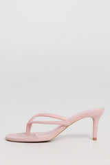 Heeled Thong Sandals in Pink