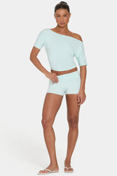 ButterCloudâ„¢ Mini Foldover Shorts in Peppermint