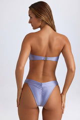 Ruched Cheeky Bikini Bottoms Lavender Purple in Lavender Purple