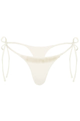 Side-Tie Thong Bikini Bottoms in Pearl