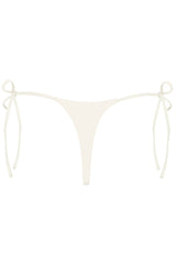Side-Tie Thong Bikini Bottoms in Pearl